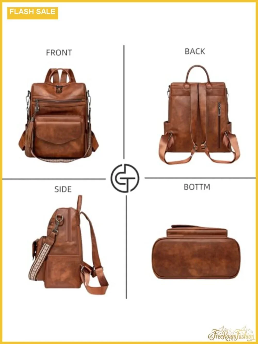 Women's Vegan Leather Fashion Backpack Purse with Wallet, Travel Convertible